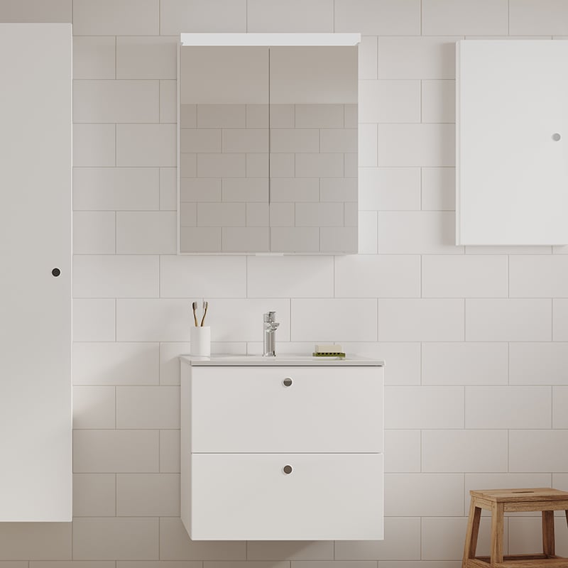 Intro vanity unit in white matte