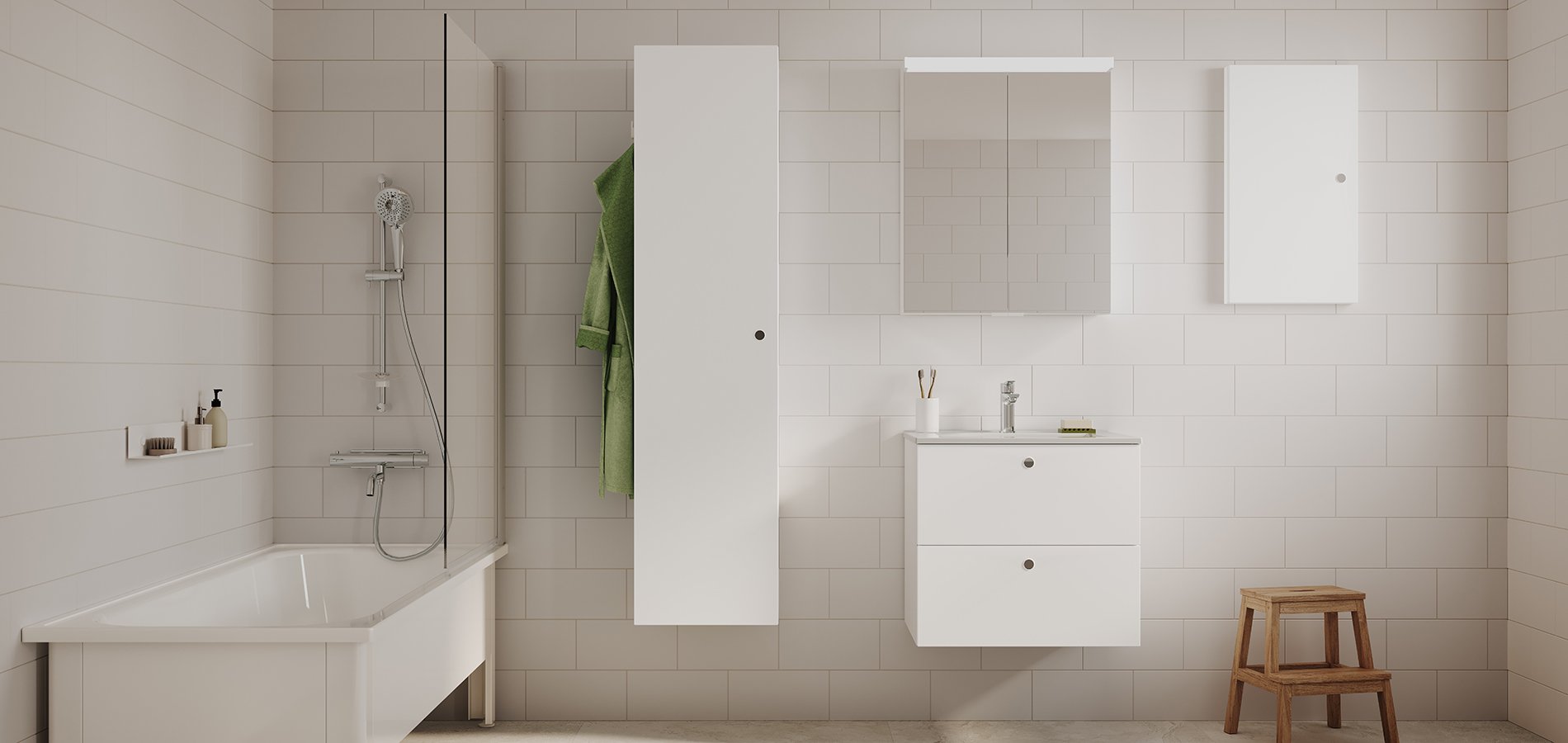 Intro furniture series in white matte