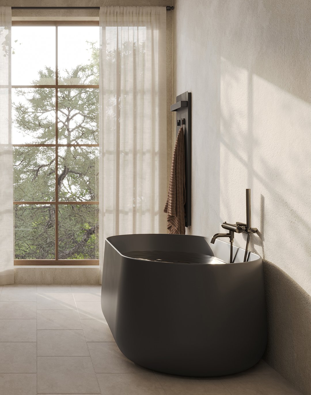 Auren lucite bathtub in matte black
