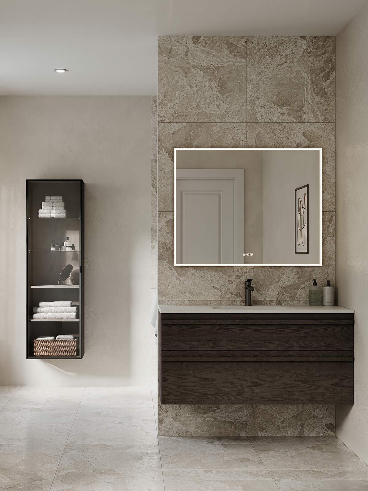 Poem bathroom furniture in brown ash