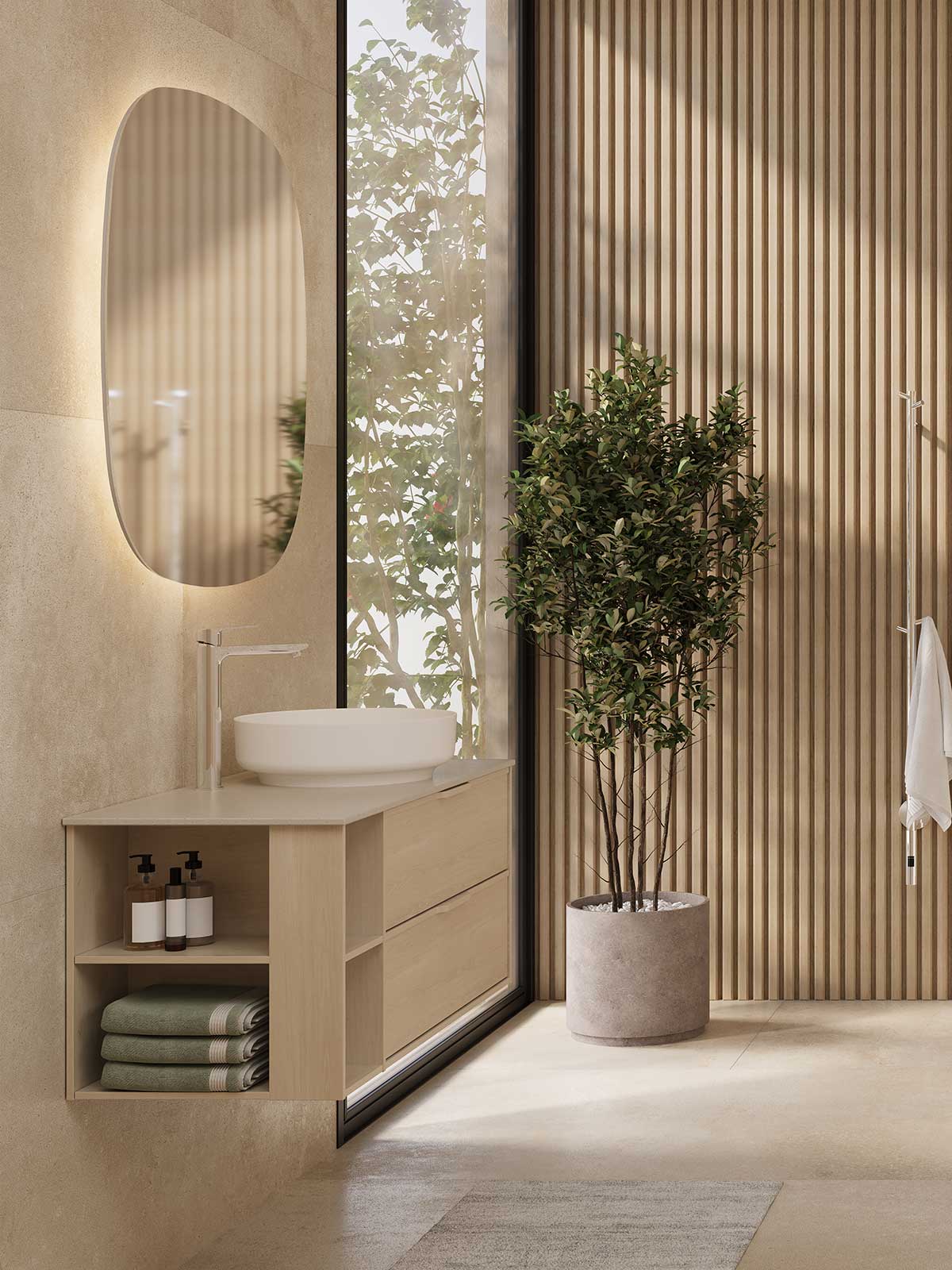 Epos bathroom furniture in white ash