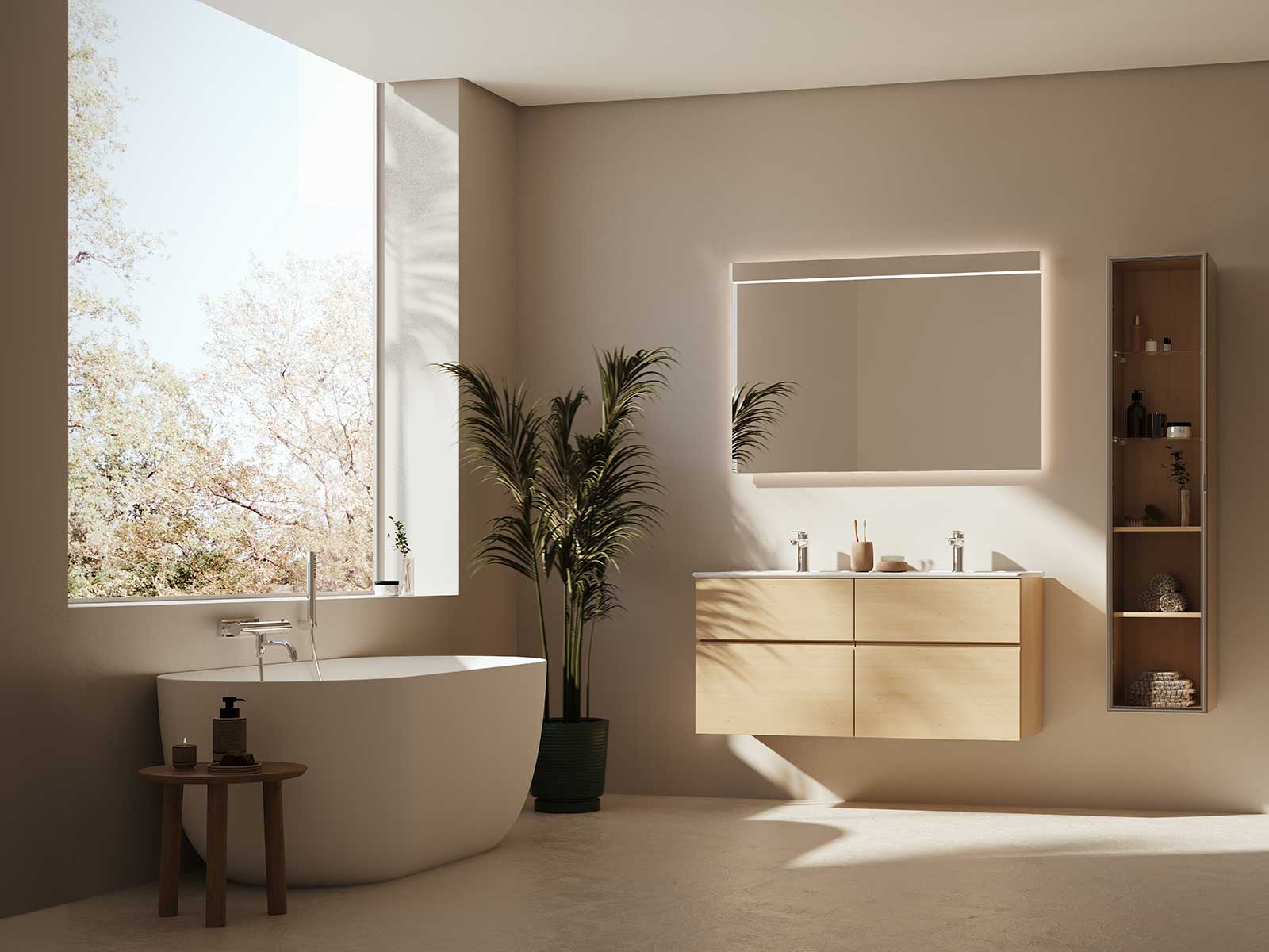 Poem bathroom furniture in pure oak