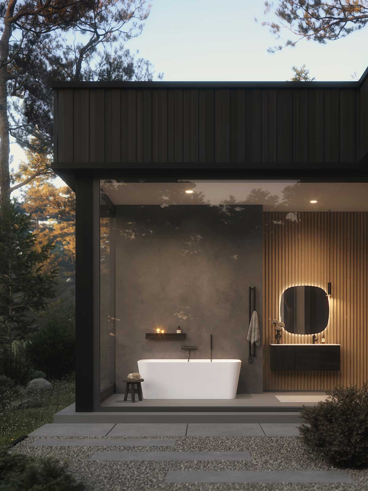 Epos bathroom furniture in black ash