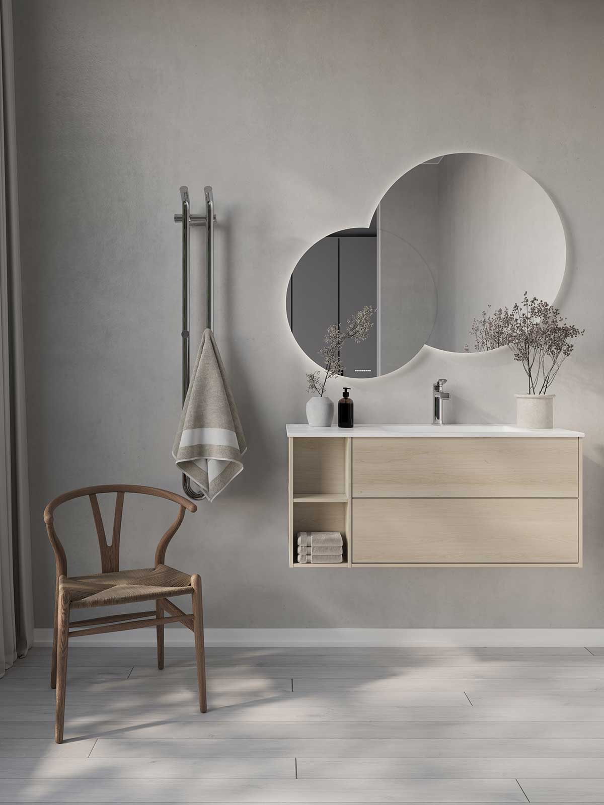 Epos bathroom furniture in white ash