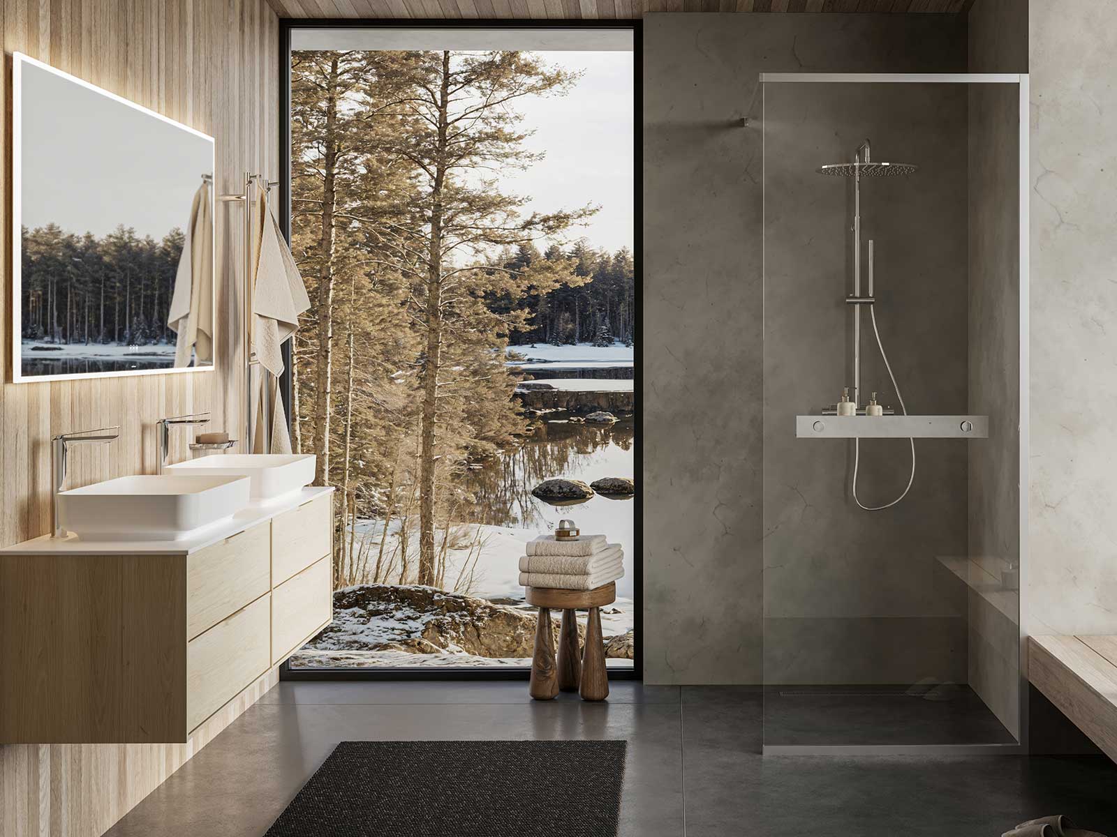 Epos bathroom furniture in white ash