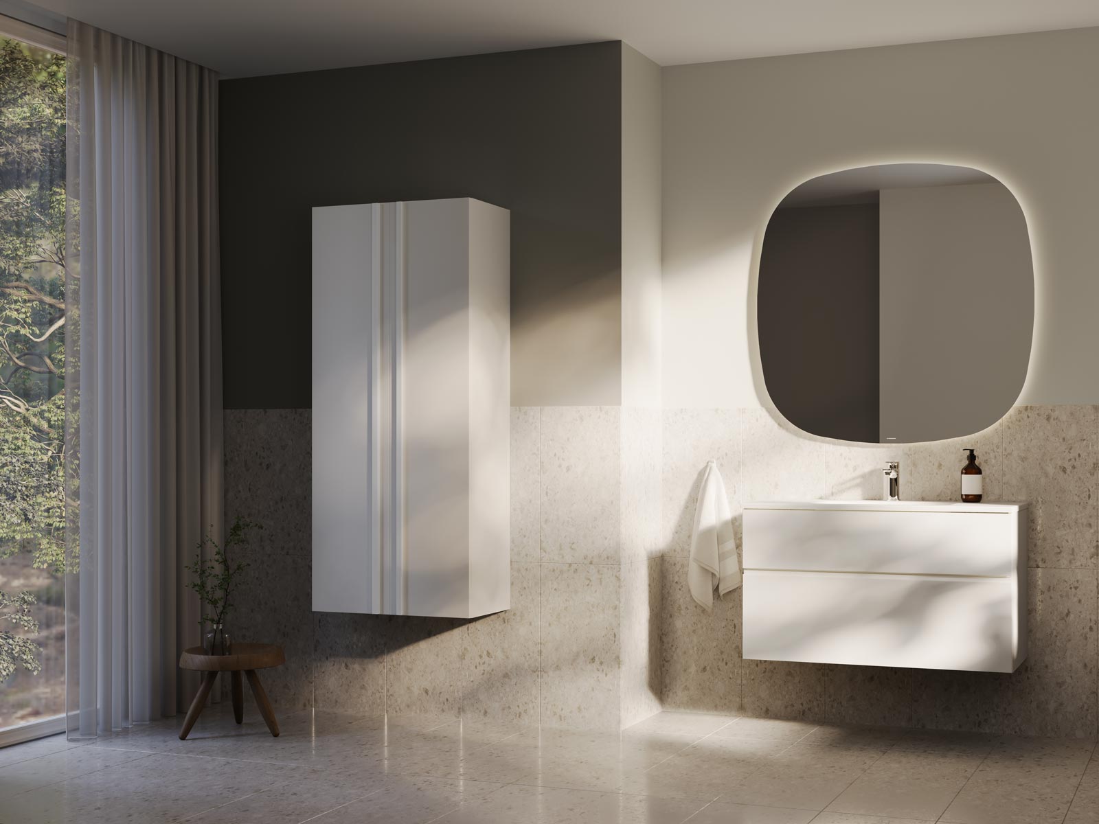 Poem bathroom furniture in white