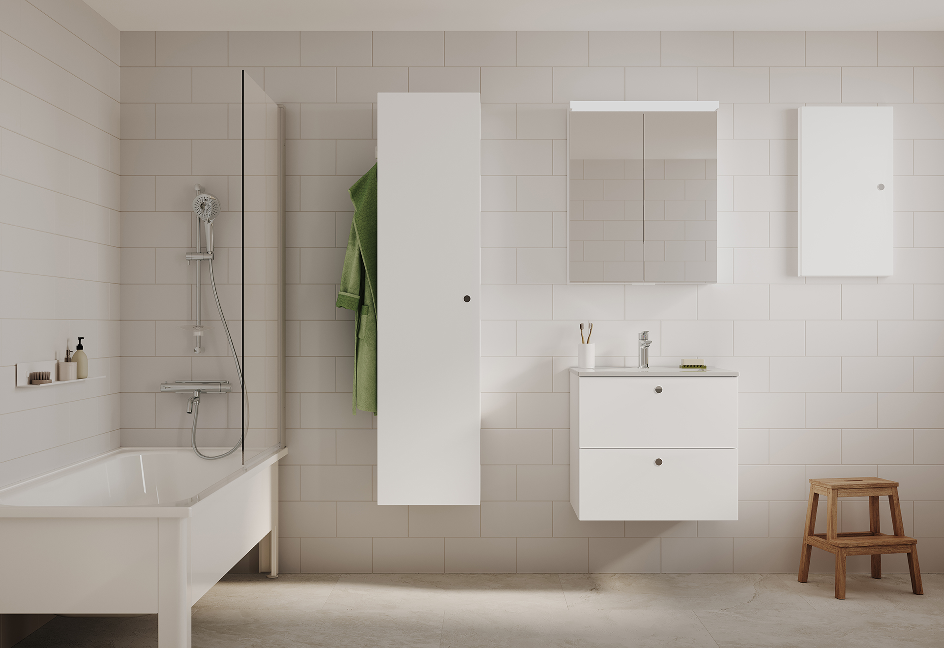 Intro furniture series in white matte