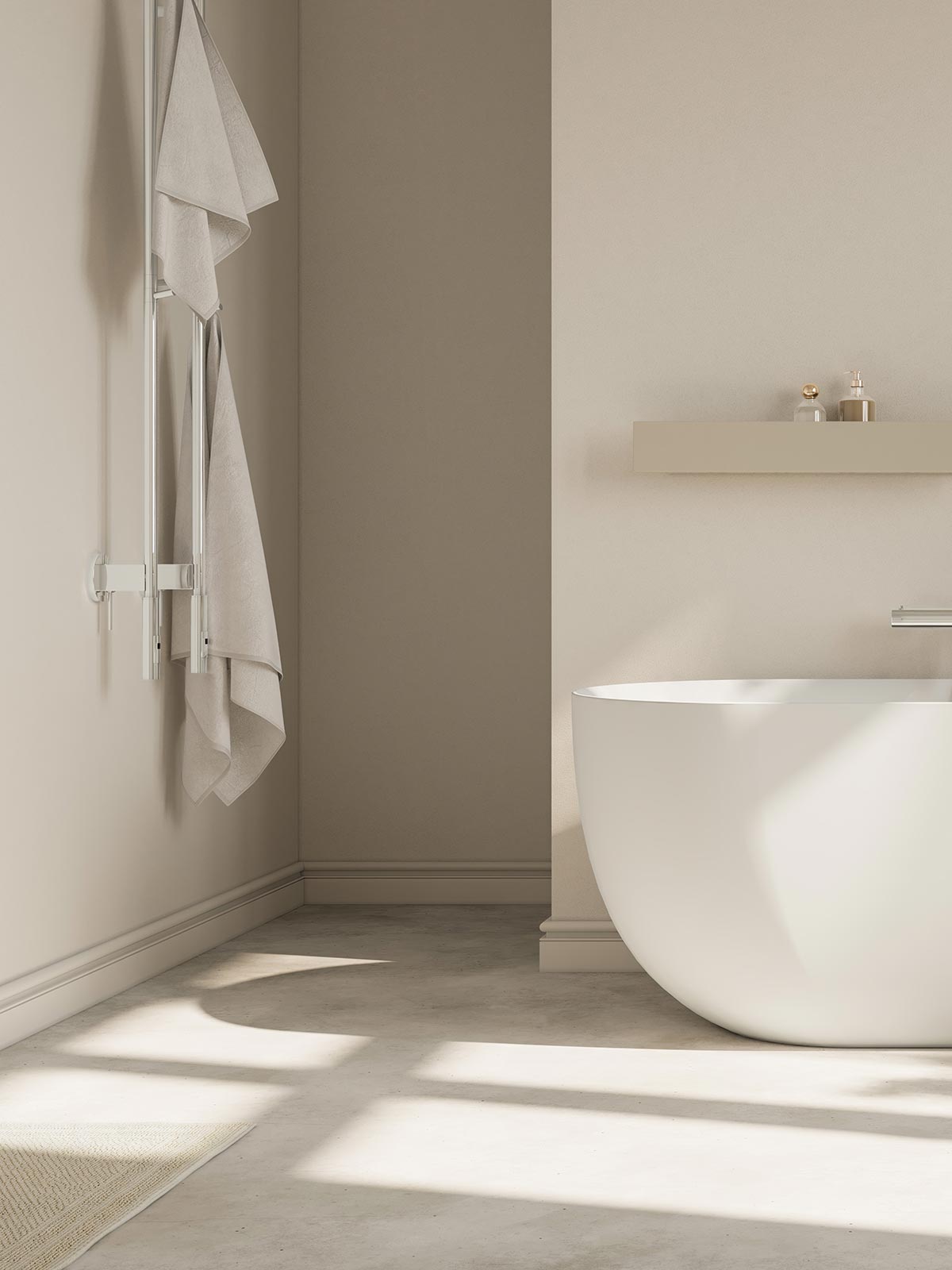 Curved contours create an ergonomic and generous bath depth.