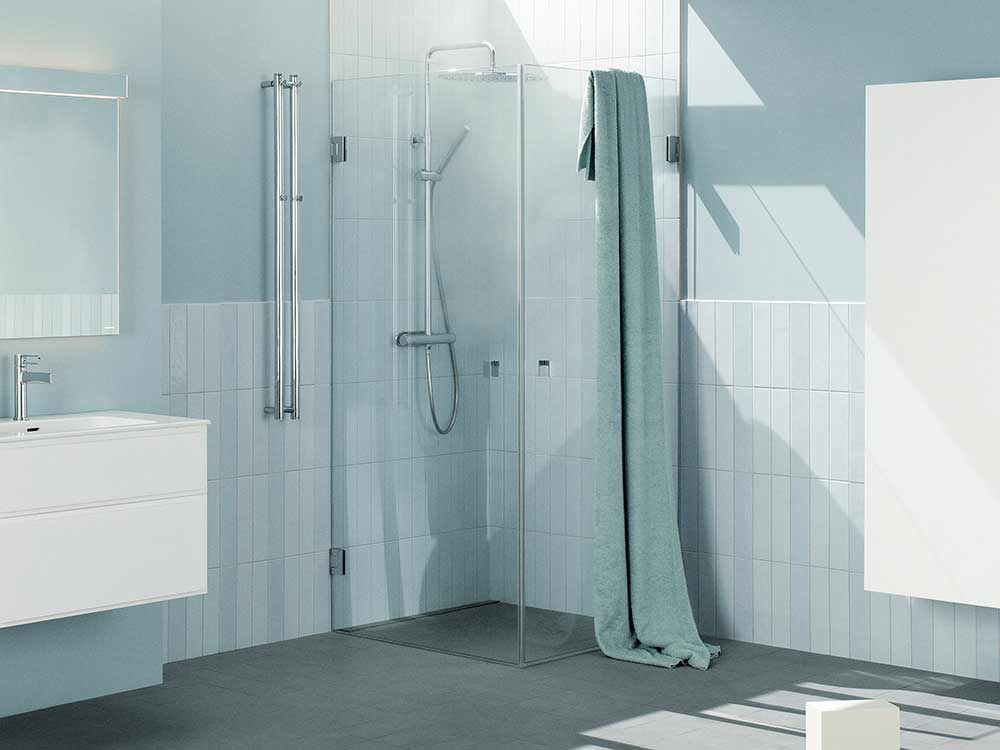 180° corner shower