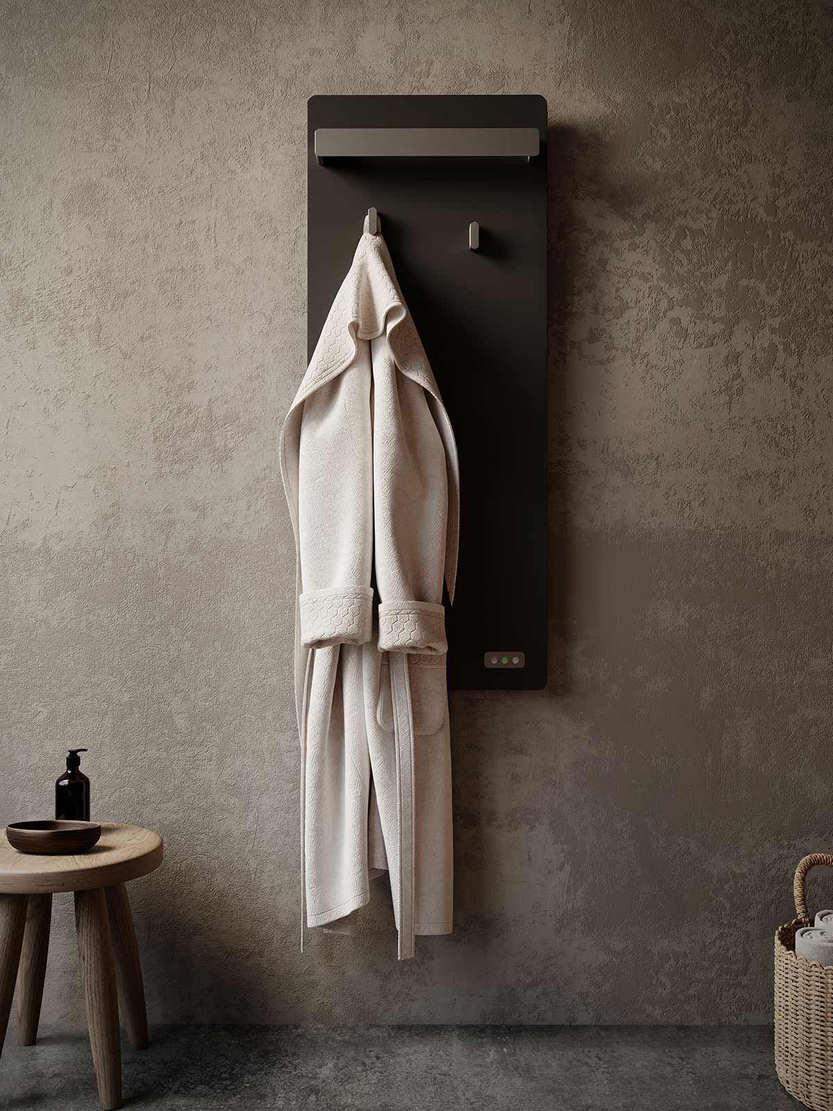 Magnetic heated towel rail