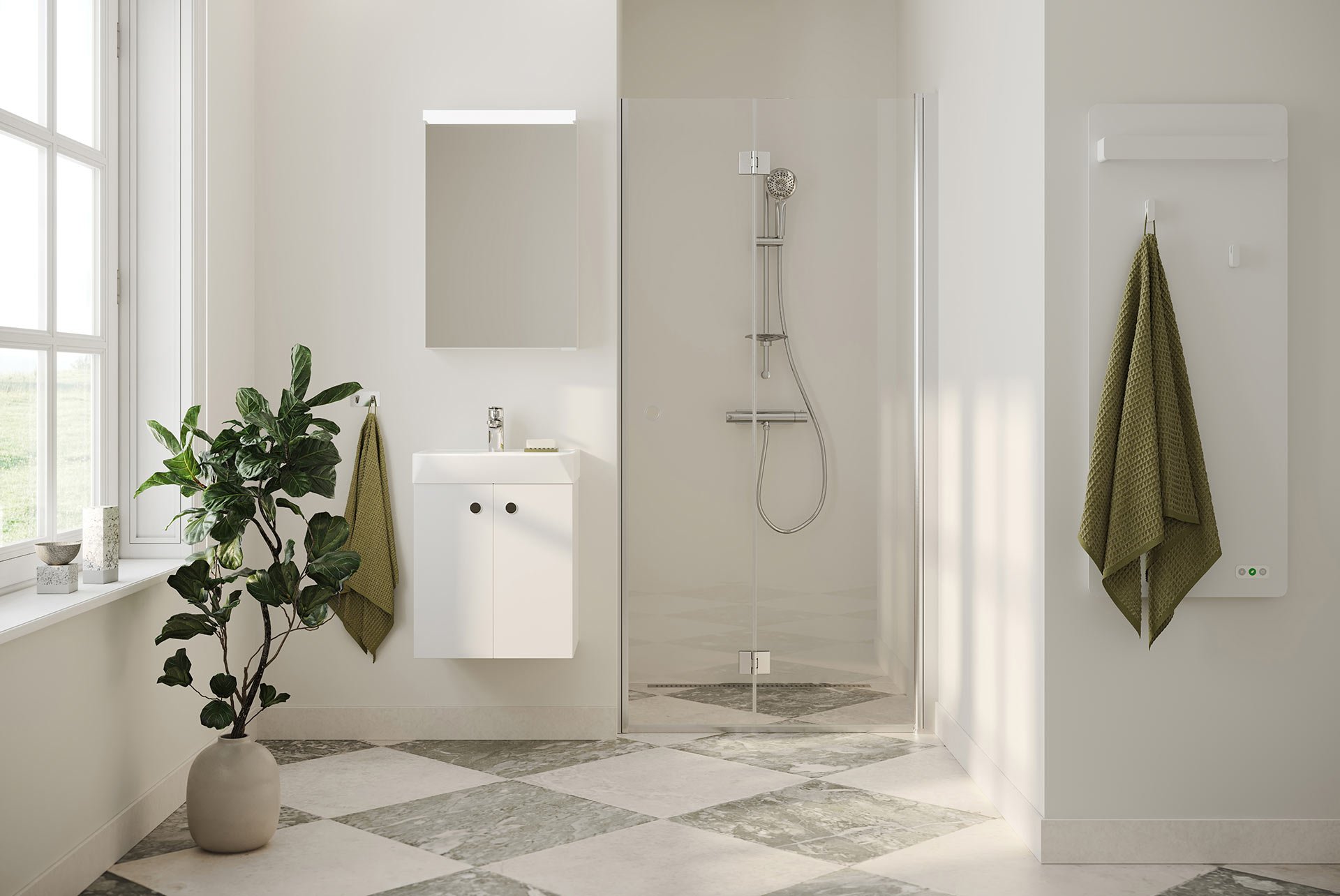 Magnetic heated towel rail