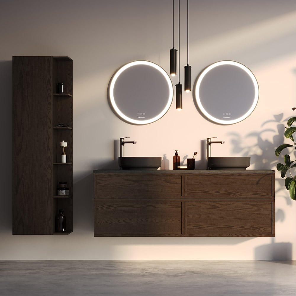 Poem bathroom furniture in brown ash