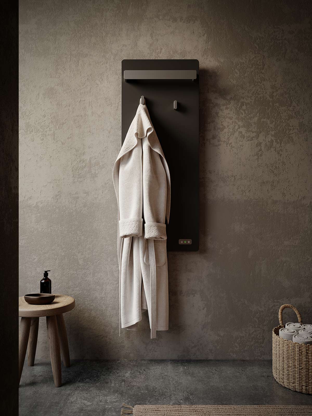 Magnetic heated towel rail