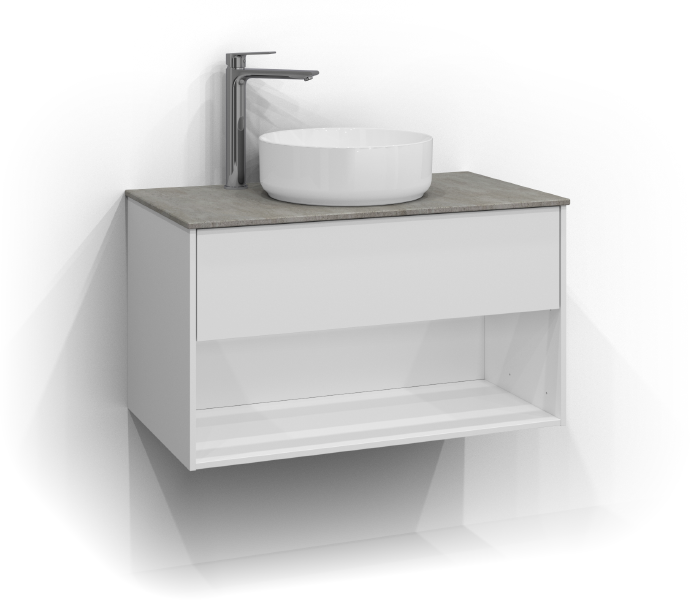 Epos vanity unit 80x45 with sit-on basin