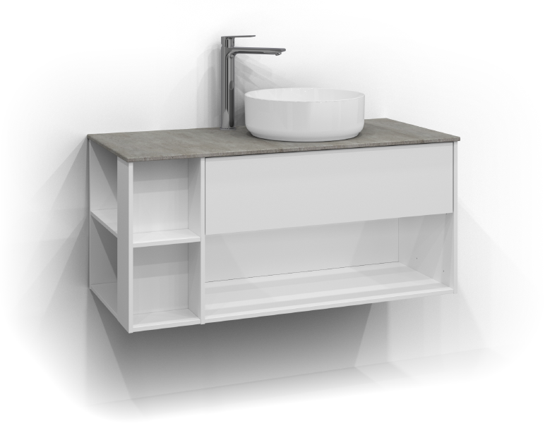 Epos vanity 100x45 with sit-on basin