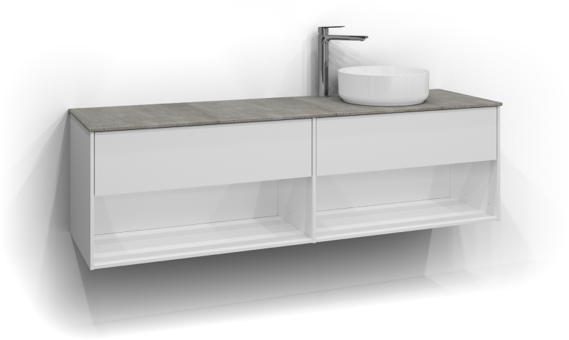 Epos vanity unit 160x45 with sit-on basin