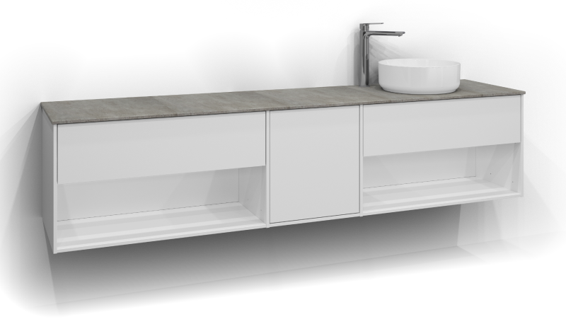 Epos vanity unit 200x45 with sit-on basin