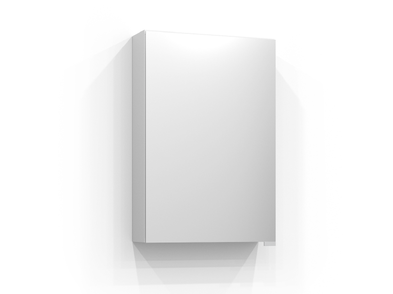Intro mirror cabinet 45 cm in matt white with two mirror doors, without lighting.