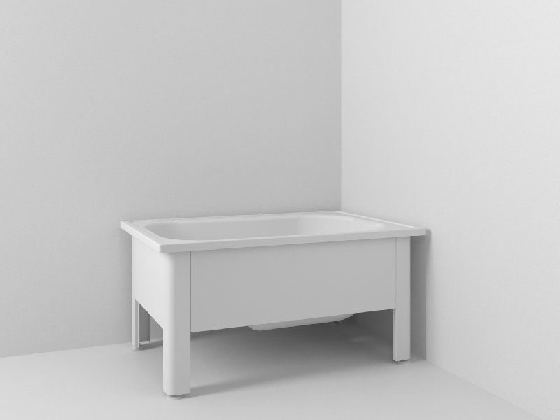 Enamelled bath with seat