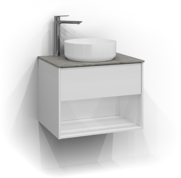 Epos vanity unit 60x45 with sit-on basin