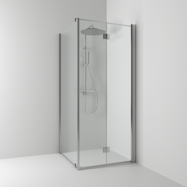 Skoga corner shower with folding screen fixed wall/door