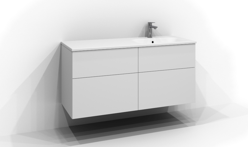 Poem vanity unit 120x45 with 4 drawers