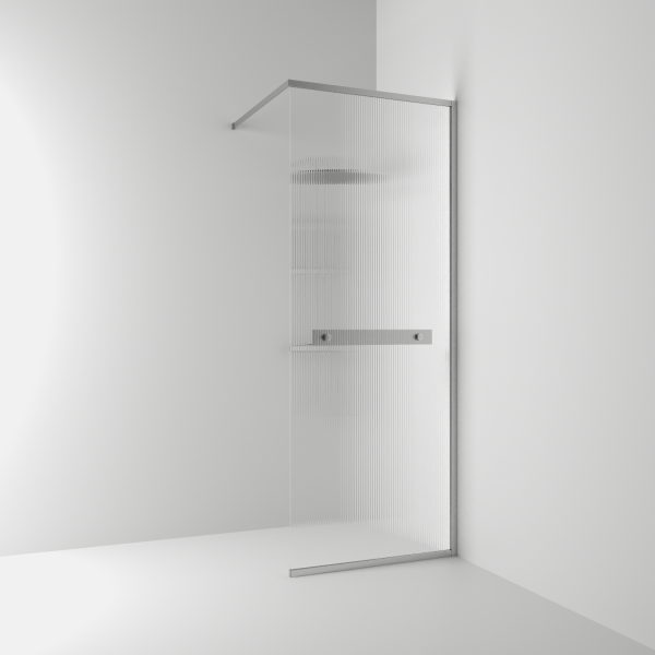 Langfoss shower screen 230 med line glass and shelf