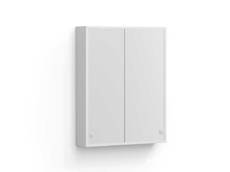 I:et mirror cabinet 55 cm in matt white with two sliding doors in mirrored glass, without lighting.